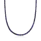 Ross-Simons 80.00 ct. t.w. Sapphire Bead Necklace With Sterling Silver. 18 inches