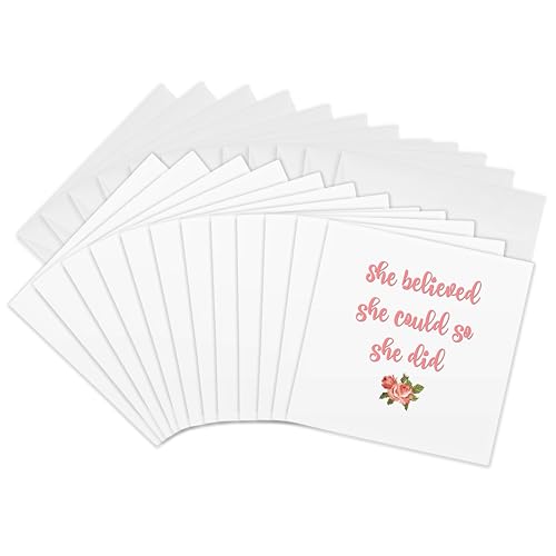 Cartes de vœux citation motivationnelle papeterie carrée 15cm pour correspondance