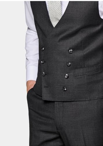 Men's Linen Suit Vest Slim Fit Casual Double Breasted Dress Vest Business Formal Waistcoat4