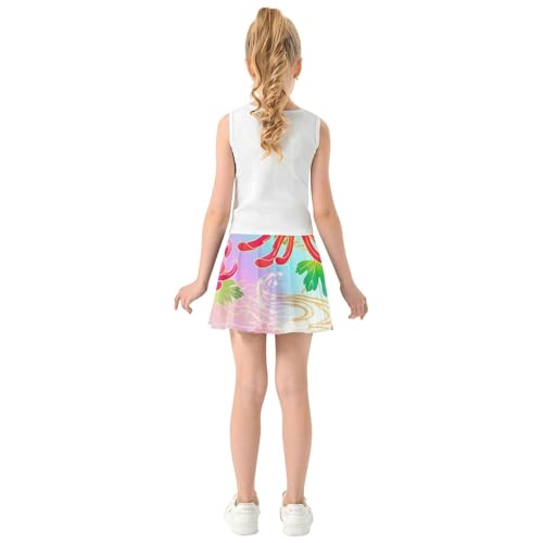 Girls' Shorts Athletic Skorts Kids Tennis Skirts Dance Girl Skort Traditional Japanese Floral Motifs 3t4