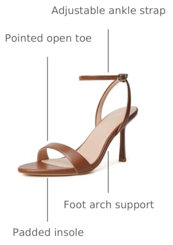 Image of Mostrin Heels for Women Strappy Pointed Open Toe Stiletto High Heeled Sandals