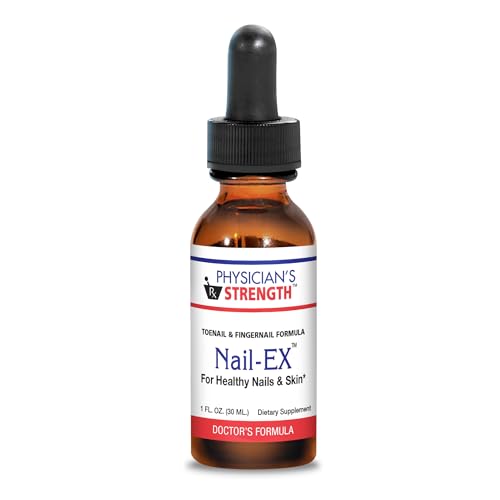Physician's Strength Nail-EX - 1 fl oz - For Healthy Nails & Skin - Toenail & Fingernail Formula - 43 Servings
