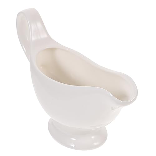 NAMOARLY 1pc Sauce Pot Small Gravy Jug Gravy Pitcher Small Sauce Cups Mini Gravy Jug Sauce Container Sauce Pitcher Frothing Pitcher Condiment Cups Kitchen Supplies Milk Jug White Ceramics