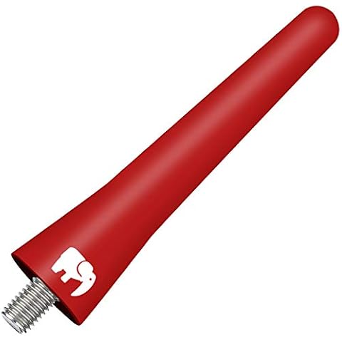 ONE250 2.5" inch Short Copper Core Antenna, Compatible with Mini Cooper All Models - Cooper S, Convertible, Countryman, Clubman, Coupe or Roadster - Designed for Optimized FM/AM Reception (Red) Cover