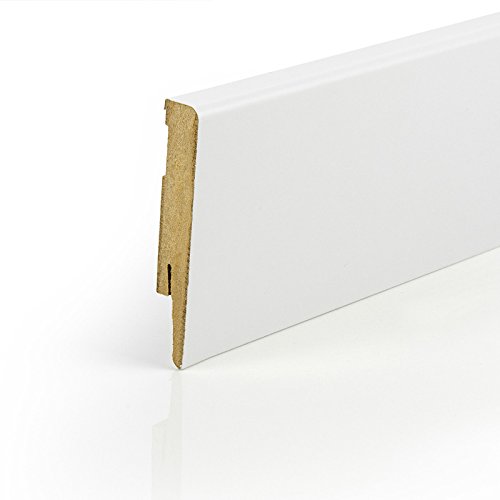  96 m pacchetto 100 mm MDF zoccolini Battiscopa bianco Berliner Classic