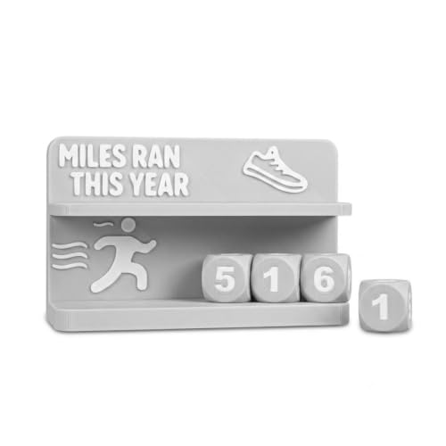 Desktop Running Mileage Tracker with Rotating Number Cubes...