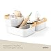 Umbra Bellwood Stackable Storage Bin, Multipurpose Caddy Organizer, 11 x 7 in, White/Natural