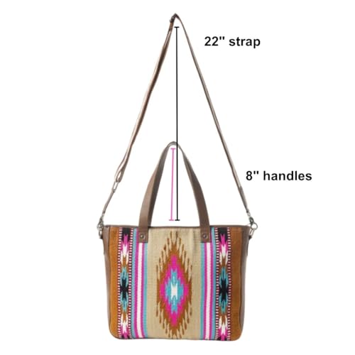Myra Bag Concealed Carry Leather Western Shoulder Handbag - Aztec Boho Purse for Women4