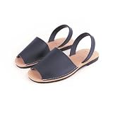 R-ISLAND Menorquinas para hombre de piel, sandalias tipo albarcas con suela de goma, cómodas, ligeras y transpirables, ideales para verano y uso diario.(Azul MarinoH 43)