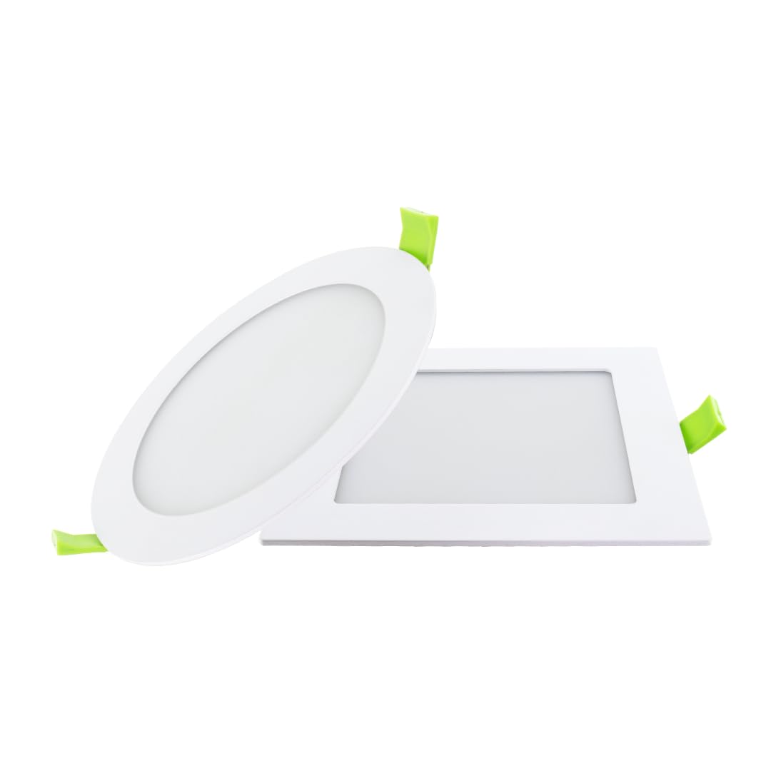 sg110/a slim recessed edgelit led panel light 12w round 6000k cool white | ultra slim ceiling downlight for home office indoor lighting modern design