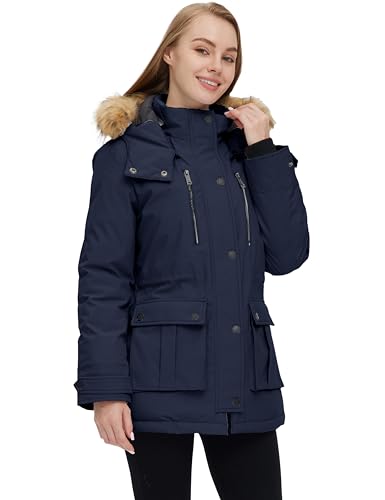 wantdo Women's Quilted Winter Coat Warm Puffer Jacket Thicken Parka with Removable Hood3
