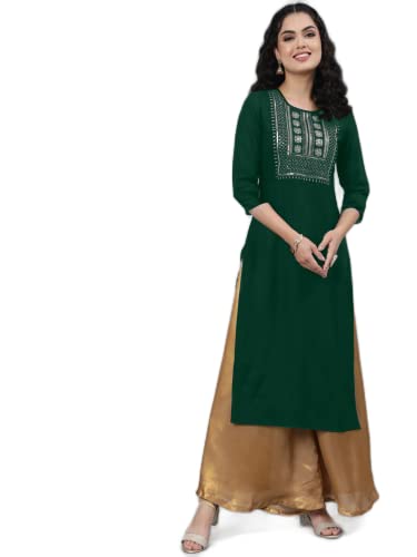 Image of Femvy Women's Rayon Solid Regular Kurti