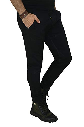 Image of 6 Pocket Regular Fit Cotton Cargo Jogger Pants for Men. Design for Casual and Sporty Looks. (Black)