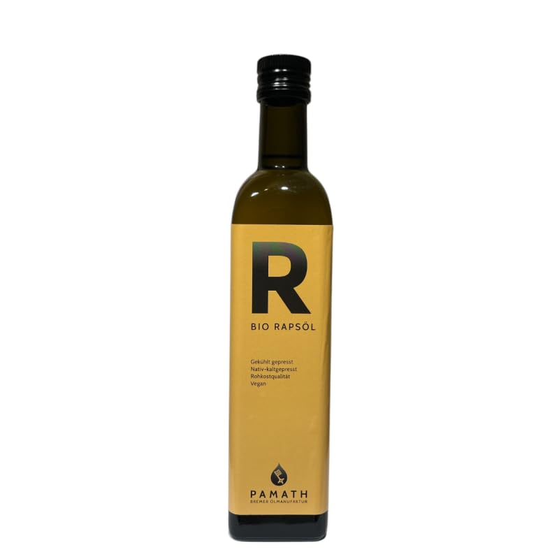 Pamath Aceite de colza orgánico, prensado en frío, refrigerado, 500 ml, procedente de Alemania