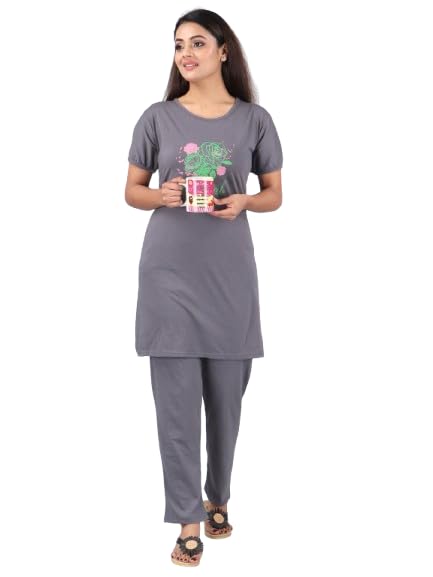 natris Women's Cotton Printed Night Suit Set of Top & Pajama Set || Night Suit Set Printed-picture-38