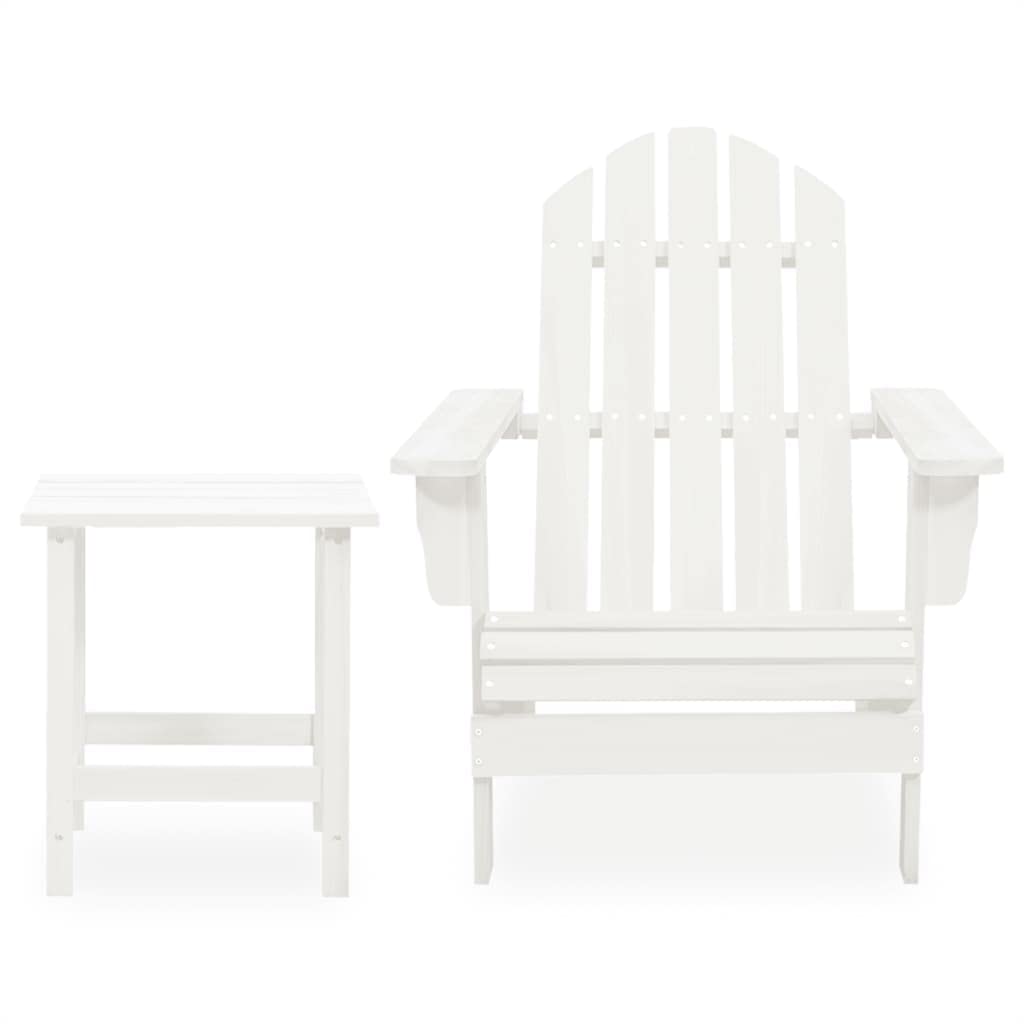 homiuse Adirondack Adirondack Silla de jardín blanca Adirondack Silla Muebles de jardín Silla Loungesessel GartenstüHle Armlehnstuhl Gartenstuhl Mecedora Madera con Mesa Madera Maciza Abeto 69,5 x