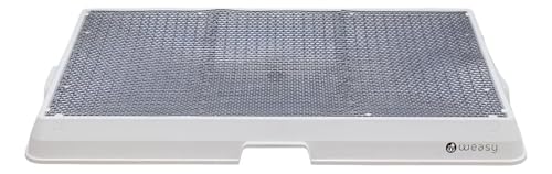 Weasy Indoor Dog Potty Tray for Small Dogs with Drain Hose | Reusable Dog Toilet | Puppy Potty Training System | Compatible with Weasy Bag - White and Gray - Small