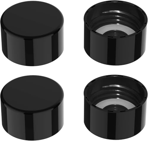 SunnyOcean Soda-Flaschendeckel 4er-Pack Wiederverwendbar & BPA-frei mit auslaufsicherer Dichtung Kompatibel mit den meisten Soda-Maschinenflaschen (Schwarz))