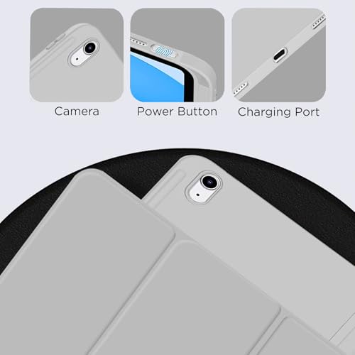Image of Robustrion Cover for iPad 11th Generation (A16) / 10th Gen Cover Case with [Right Side Pencil Holder] [Auto Sleep Wake] [Soft Back] (2022 /2025), Case for iPad 11th 11 inch / 10th 10.9 inch - Grey