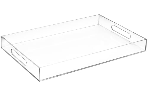 Modern Elegant 16"x12" Rectangle Acrylic Lucite Plastic Decorativ...