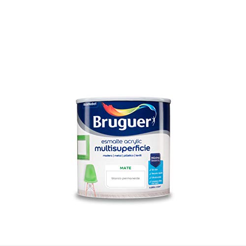 Bruguer Acrylic Multisuperficie Esmalte al agua Mate Blanco Permanente 250 ml