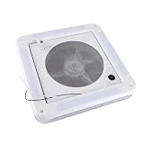 Tbest Ventilador de Techo para RV, 12 V, 360 X 360 Mm, 10 Aspas, Modo Dual, Salida de Entrada de Aire, 4 Luces LED para Furgoneta, Remolque, Autocaravana, Ventilación de Techo,