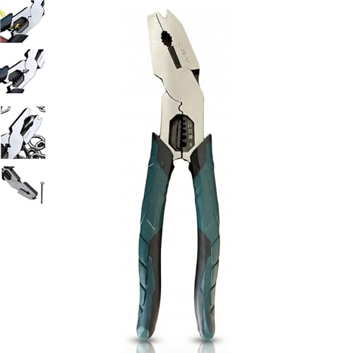 FENIXIORAA Industrial-Grade Multi-Function Cutting Plier, Heavy Duty Wire Stripper and Cutter, 9-in-1 Linesman Pliers for Electricians - Strips, Cuts, Crimps & Pulls Nails (CR-V Steel)
