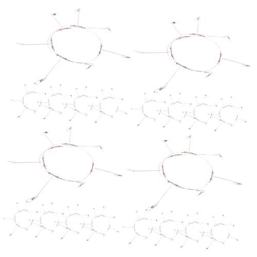 GALPADA 4 Sets Leader Beads Fishing Kit Heavy Duty Line Balance Hooks Tackle Rigs for Sea Lake