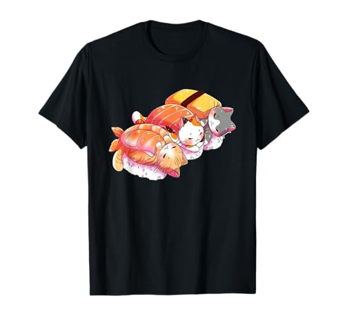 Kawaii Cute Chats Sushi Otaku Japonais T-Shirt