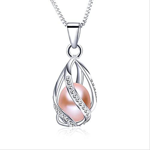 Pendant de cage de perle en argent véritable et perles de culture uniques