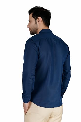 Image of Mens Slim fit Solid Casual Cotton Shirt with Spread Collar and Full Sleeves || Suitable for Office wear