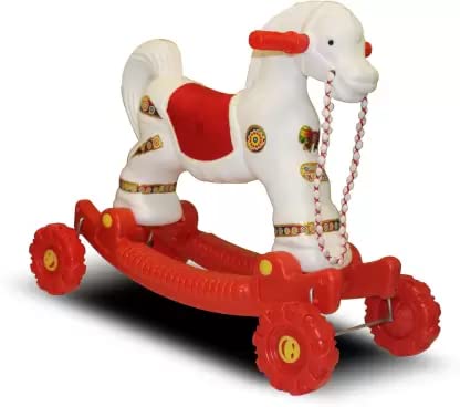 myhoodwink 2 in 1 Baby Ponny Horse Rider for Kids 1-5 Years Birthday Gift for Kids, Boys, Girls, Horsey Rocker, Push Ride-on Toy for Kids (White-Red) (B0CCVWKYF6) Amazon Price History, Amazon Price Tracker