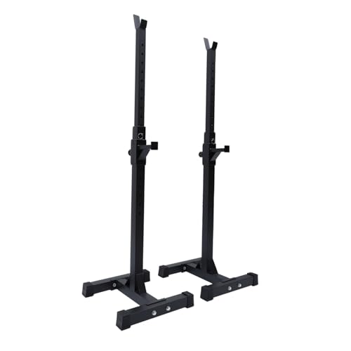 MUELODSIC 1pair Multi-Function Barbell Support Rack Squat Rack for Home Gym Compact Workout Equipment Smooth Finish for and Access Black