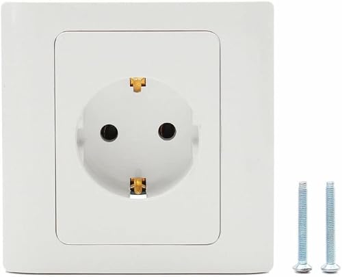 Single EU German Standard Electrical Plug Socket Wall Power Outlet Panel 16A European Round Hole Power Outlet AC 250V