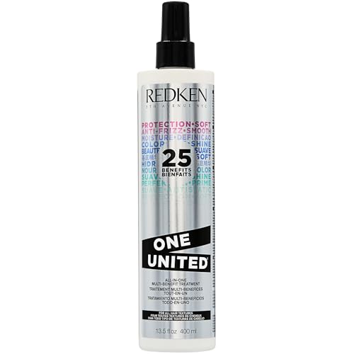 Image of Redken One United All-In-One Leave In Conditioner - Multi-Benefit Leave In Treatment For All Hair Types, Heat Protectant and Detangler Spray, Paraben-Free