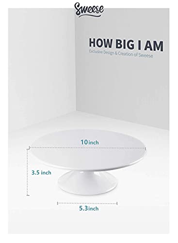 Sweese 708.101 10-Inch Porcelain Cake Stand, Round Dessert Stand, Cupcake Stand For Birthday Parties, Weddings, Baby Shower And Other Events, White #TOP2