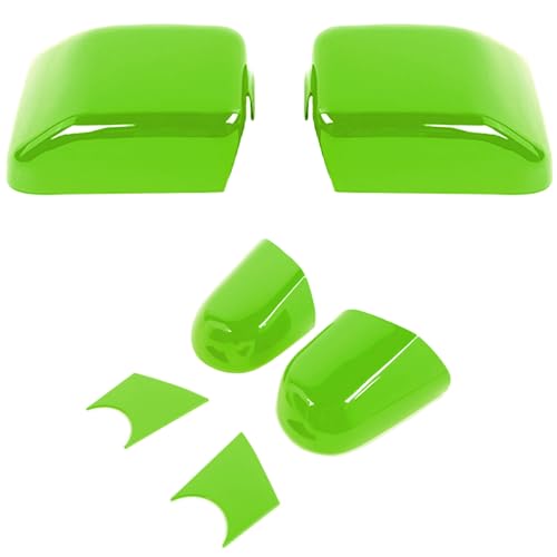 Savadicar 2-Piece Green Side Mirror Cover Trim Set for Jeep Wrangler JL JLU 4xe & Gladiator JT 2018-Present – Fits Mirrors Without Puddle Lights, Exterior Styling Accessories
