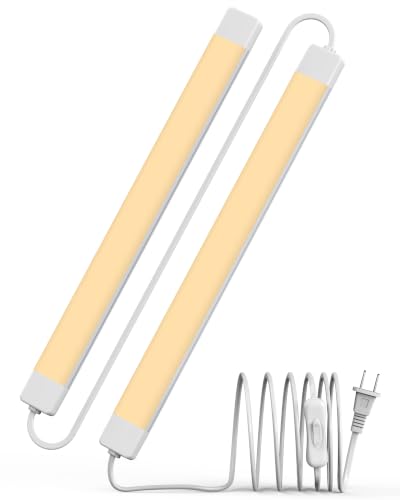 Image of ASOKO LED Under Cabinet Lighting, Plug-in Integrated 2-Bar Under Counter Lights with On Off Switch, 1400LM Bright Linked ETL Light Bar 2700K Warm White for Kitchen Cabinets, Shelves, Workbench