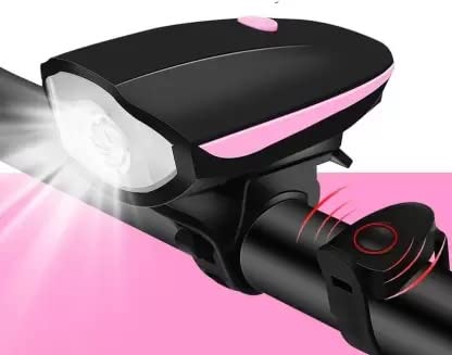 BLACKBELL USB Rechargeable Light 140 DB with Super Bright 250 Lumen Light 3 Modes LED Front Light (Black, Pink)-image-32