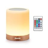 💡【MULTICOLOR Y BRILLO】Hay 3 modos de iluminación: flash, luz estroboscópica, desvanecimiento, 13 diferentes RGB colores y 5 niveles de brillo. Cambie el modo de color simplemente tocando la parte superior de esta lámpara LED o usando el control remoto. La próxima vez se puede encender con el último nivel de brillo establecido.