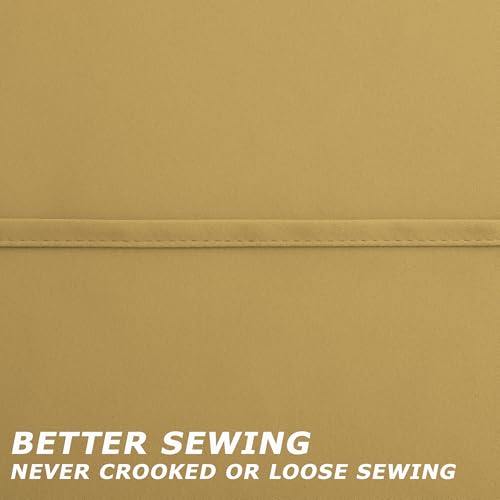 Image of Sun Light Gold Grommet Curtains 52x63 inches Long