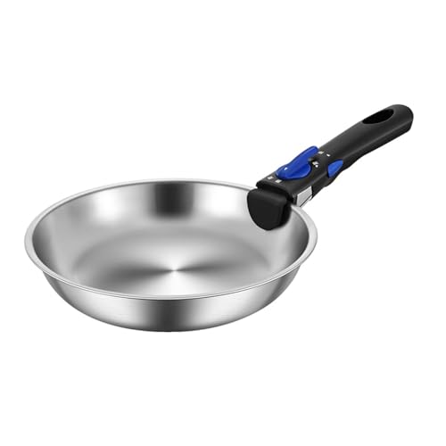 Generisch Sartenes para freír con antiadherencia – sartenes de cocina | Sartén de acero inoxidable | Sartén exterior mango extraíble | Sartén para utensilios de cocina antiadherente, ollas portátiles