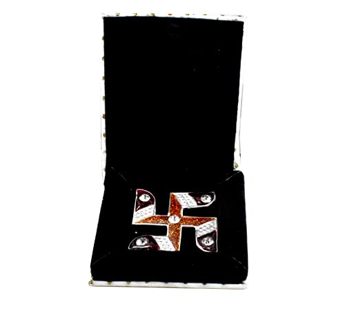 Image of KMJ Pure Silver(chandi) Designer Swastik /Sathiya for Pooja Temple (Medium)