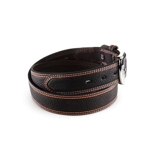 ARIAT Men's Two-Tone Contrast Edge Leather Belt, Brown, 483
