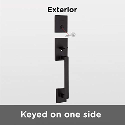 Kwikset San Clemente 98180-007 Single Cylinder Low Profile Deadbolt Exterior Only Handle Featuring Smartkey® In Matte Black #TOP2