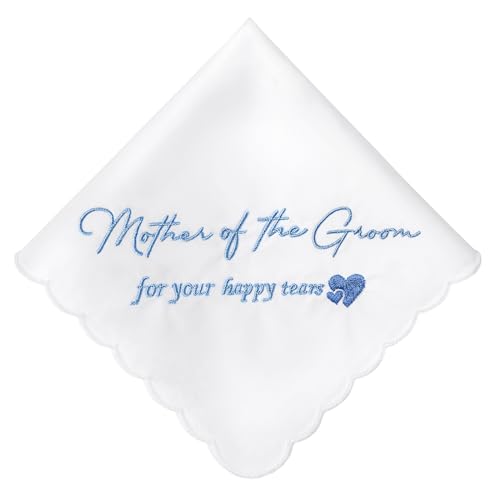 Mother of the Bride Handkerchiefs Happy Tear Wedding Handkerchiefs Something Blue Gifts On Wedding Day Keepsake Hankies