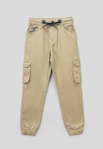 Image of A.T.U.N. (ALL THINGS UBER NICE) Boys Cotton Cargo Pants | Soft Comfortable Casual Wear | Relaxed Fit Trousers with 6 Utility Pockets | Adjustable Waist for Daily Outdoor and Travel Use