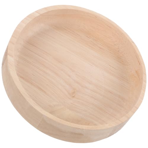 Generic Wood Chinchilla Bowl Decorative Pet Feeder for Rabbits Hamsters and Guinea Pigs Compact Design Prevents Spills for Food and Water Durable Natural Wood Construction