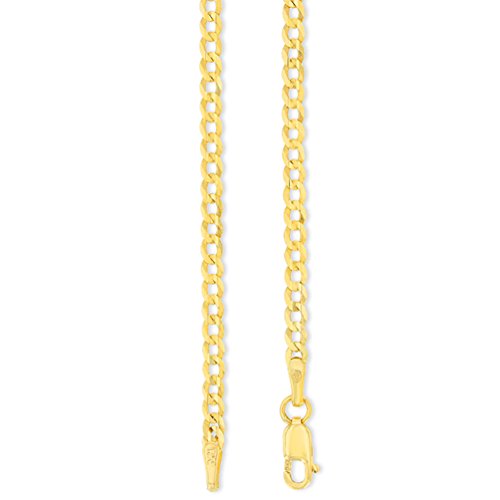 Jewelry America Solid 14K Yellow Gold 2.5mm Concave Cuban Link Curb Chain Necklace4