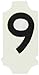 Brady 5010-9 Gothic Quik-Align 1" Height, 1-1/4" Width, B-933 Vinyl, Black Color Legend "9" Number (Pack Of 10)